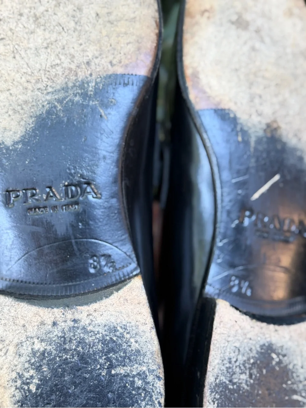 Prada Stingray Shagreen Leather Buckle Loafers